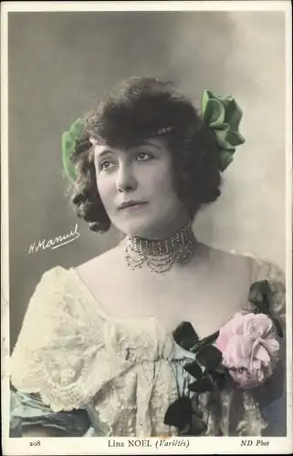 Ak Schauspielerin Lina Noel, Portrait, Variétés