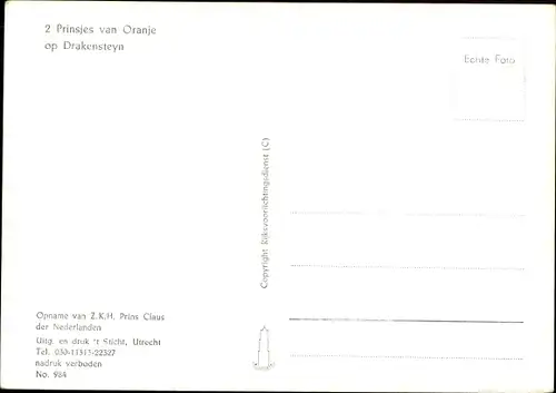 Ak Adel Niederlande, Prinz Willem Alexander, Prinz Johan Friso, Drakensteyn