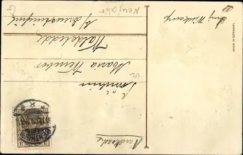 Ak Glückwunsch Neujahr, Kinder, Kalender, Vergissmeinnicht