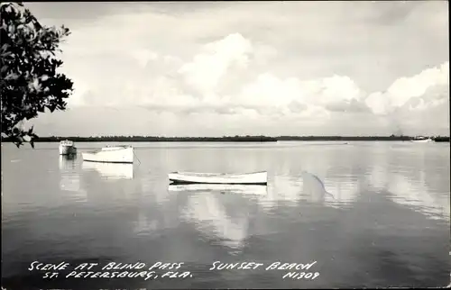 Ak Sankt Petersburg Florida USA, Szene am Blind Pass, Sunset Beach