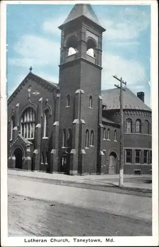 Ak Taneytown Maryland USA, Lutherische Kirche