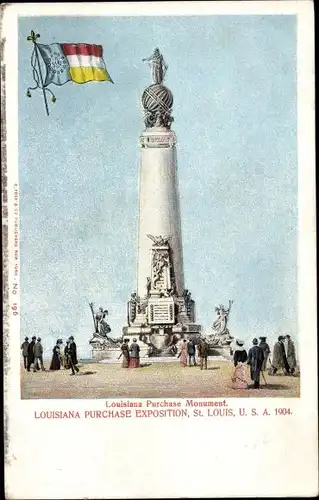 Ak Saint Louis Missouri USA, Louisiana Purchase Exposition 1904, Denkmal