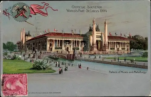Halt gegen das Licht Litho St Louis Missouri USA, World's Fair 1904, Palace of Mines and Metallurgy