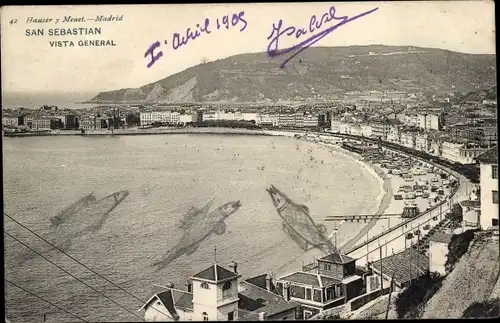 Ak Donostia San Sebastian Baskenland, Gesamtansicht
