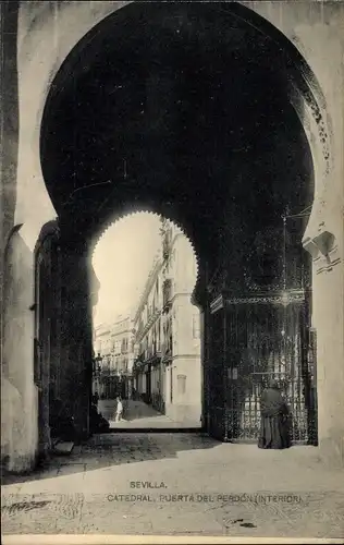 Ak Sevilla Andalusien, Kathedrale, Puerta del Perdon (Interior)