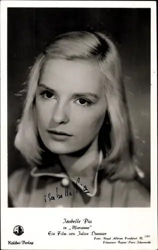 Ak Schauspielerin Isabelle Pia in Marianne, Portrait, Autogramm