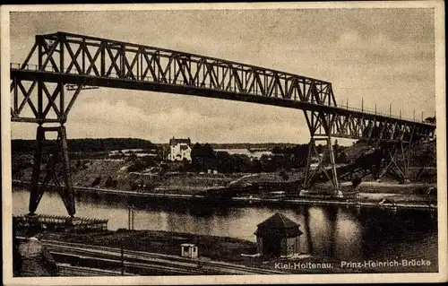 Ak Holtenau Kiel, Prinz Heinrich Brücke, Hochbrücke