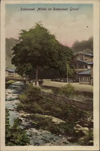 Ak Rabenau im Erzgebirge, Rabenauer Grund, Rabenauer Mühle