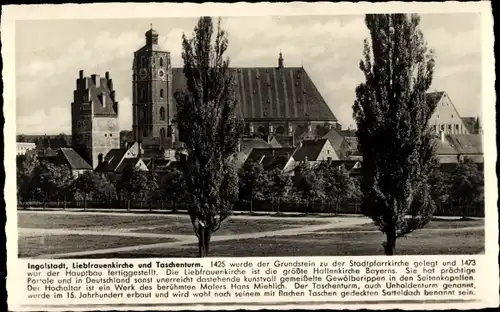 Ak Ingolstadt an der Donau Oberbayern, Liebfrauenkirche, Taschenturm