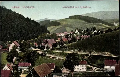 Ak Altenau im Oberharz, Brockenblick vom Rothenberge