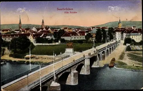 Ak Saarbrücken im Saarland, Alte Brücke