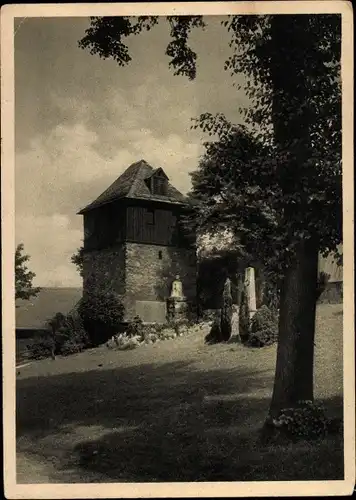 Ak Lugau im Erzgebirge, Lugau Oelsnitzer Kohlenrevier, alter Glockenturm