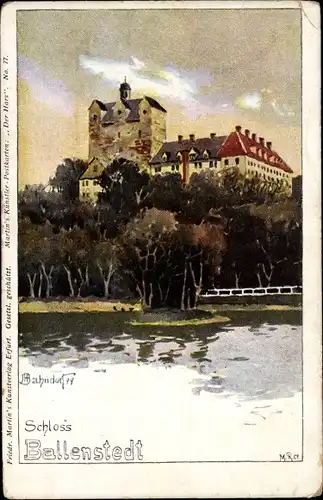 Künstler Ak Bahndorf, H., Ballenstedt im Harz, Schloss
