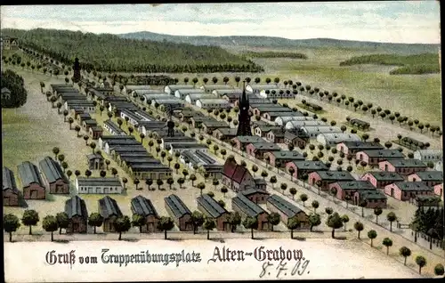 Litho Altengrabow Möckern, Truppenübungsplatz, Vogelschau