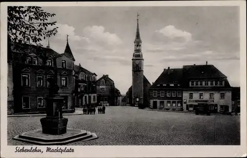 Ak Siebenlehn Großschirma in Sachsen, Marktplatz, Kirche