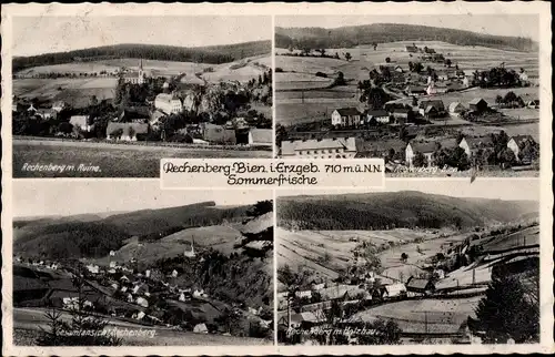 Ak Rechenberg Bienenmühle Erzgebirge, Gesamtansicht mit Ruine, Panorama, Holzhau