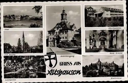 Ak Altshausen in Oberschwaben Württemberg, Kirche, Schlossgarten, Katholische Kirche