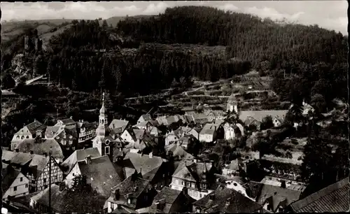 Foto Ak Monschau Montjoie in der Eifel, Totalansicht