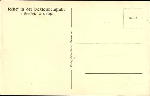 Ak Bernkastel Kues an der Mosel, Doktorweinstube