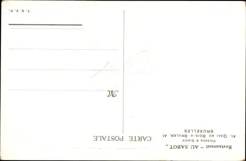 Ak Bruxelles Brüssel, Blick ins Restaurant Au Sabot