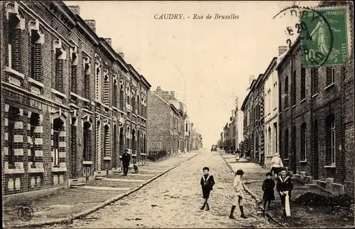 Ak Caudry Nord, Rue de Bruxelles