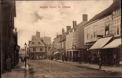 Ak St Albans Hertfordshire England, Marktplatz