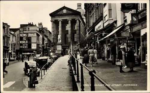 Ak Penzance Cornwall England, Market Jew Street