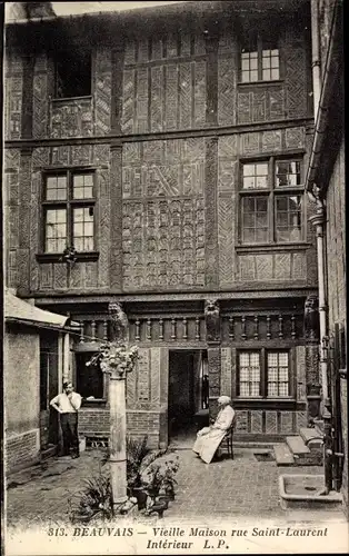 Ak Beauvais, Altes Haus in der Rue Saint Laurent