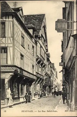 Ak Beauvais Oise, Rue Saint-Jean