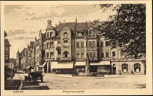 Ak Hörde Dortmund im Ruhrgebiet, Straßenpartie, Piepenstockplatz