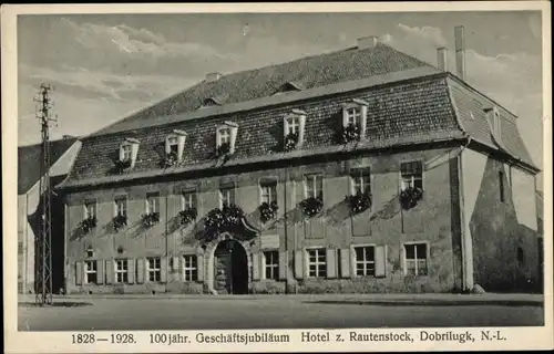 Ak Dobrilugk Doberlug Kirchhain in Brandenburg, Hotel zum Rautenstock