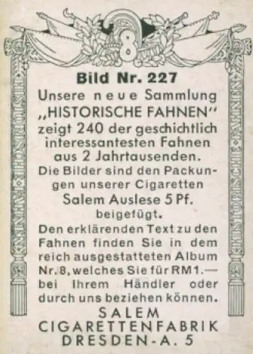 Sammelbild Historische Fahnen Bild 227, Hauptflagge der Heiligen Liga 1571
