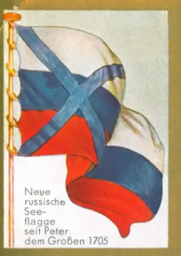 Sammelbild Historische Fahnen Bild 143, Neue russische Seeflagge seit Peter dem Großen 1705