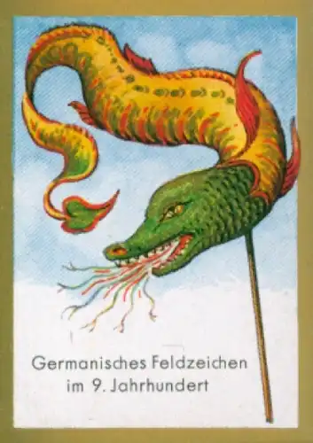 Sammelbild Historische Fahnen Bild 15, Germanisches Feldzeichen im 9. Jahrhundert
