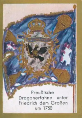 Sammelbild Historische Fahnen Bild 148, Preußische Dragonerfahne unter Friedrich dem Großen um 1750