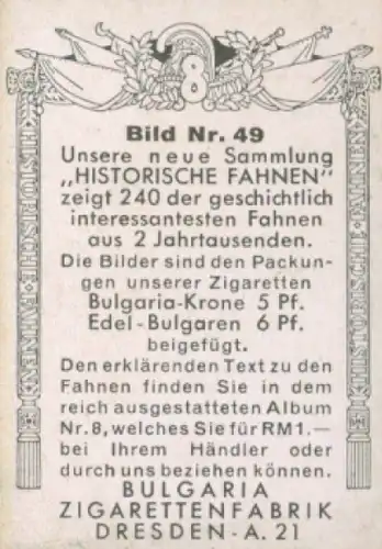 Sammelbild Historische Fahnen Bild 49, Dänisches Königsbanner im 14. Jahrhundert