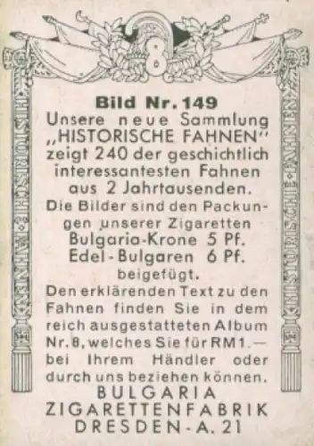 Sammelbild Historische Fahnen Bild 149, Französische Königsstandarte im 17. und 18. Jahrhundert