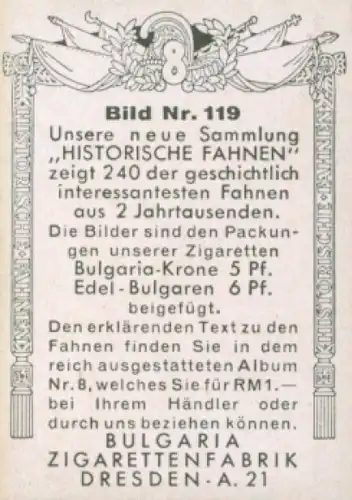 Sammelbild Historische Fahnen Bild 119, Fahne des kursächs. Regts. Starschädel 1633