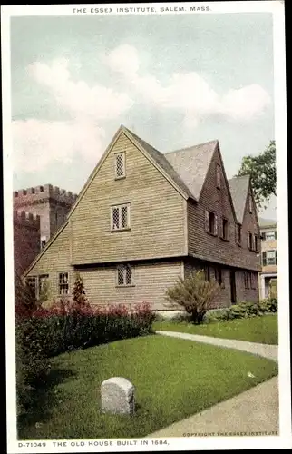Ak Salem Massachusetts USA, das alte Haus aus dem Jahr 1684, The Essex Institute