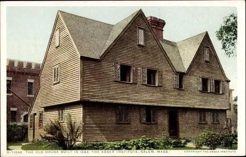 Ak Salem Massachusetts USA, das alte Haus aus dem Jahr 1684, The Essex Institute