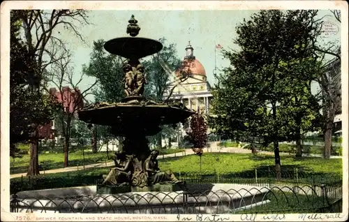 Ak Boston Massachusetts USA, Brewer Fountain und State House