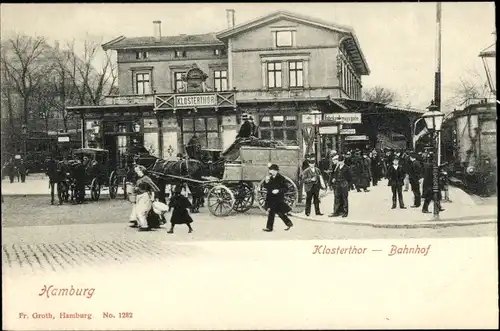Ak Hamburg Mitte Hammerbrook, Bahnhof Klostertor