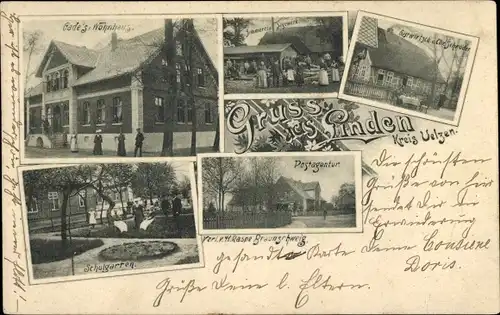 Ak Linden Schwienau in der Lüneburger Heide, Gastwirtschaft, Wohnhaus von Gade, Schulgarten