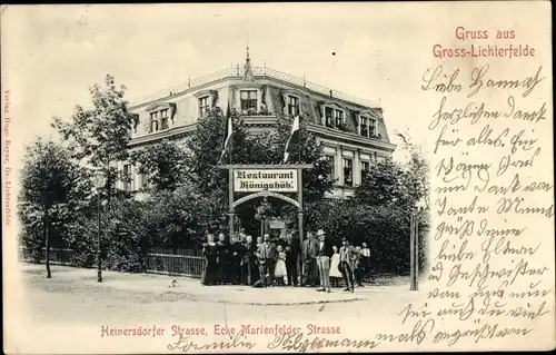 Ak Berlin Steglitz Groß Lichterfelde, Heinersdorder Straße,Marienfelder Straße, Restaurant Königshöh