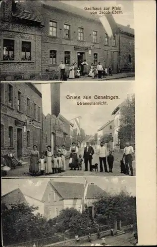 Ak Gensingen in Rheinhessen, Gasthaus zur Pfalz, Straßenansicht