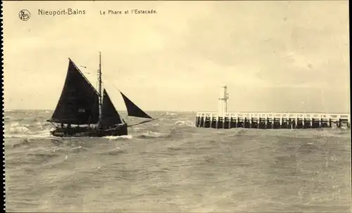 Ak Nieuport Bains Nieuwpoort Westflandern, Le Pahre und der Pier