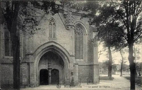 Ak Nieuport Nieuwpoort Westflandern, Das Kirchenportal