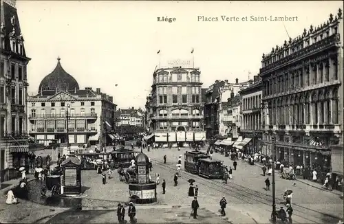 Ak Liège Lüttich, Places Verte und St-Lambert