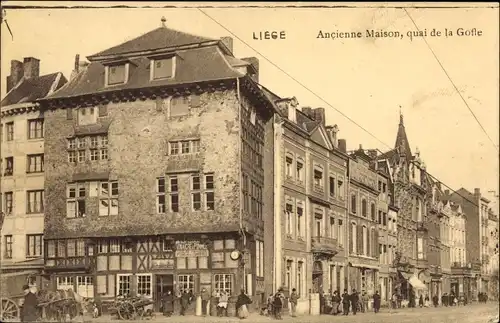 Ak Liège Lüttich Wallonien, Altes Haus, Quai de la Goffe