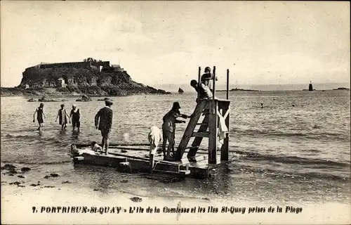 Ak Saint Quay Portrieux Côtes d'Armor Strandpartie